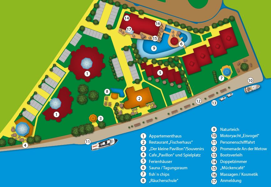 Lageplan der Ferienanlage an der Metow