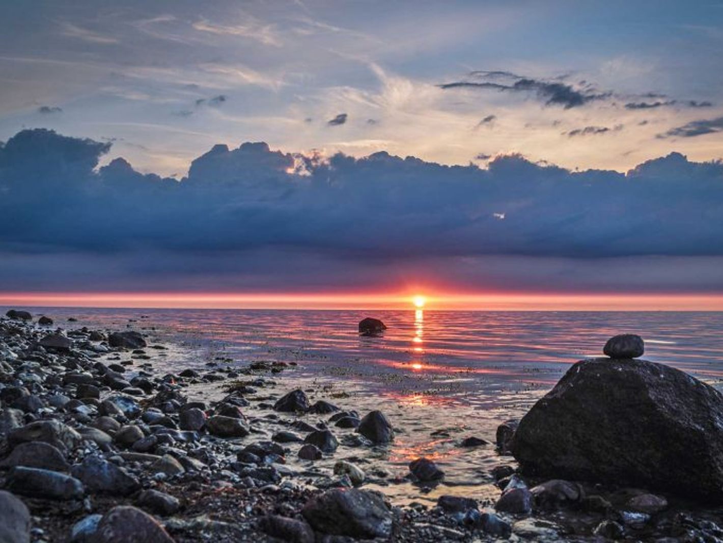 Sonnenuntergang an der Ostseeküste