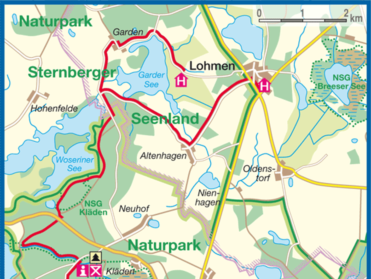 Wanderweg-Beschreibung von Lohmen nach Dobbertin - 18 km Wandern