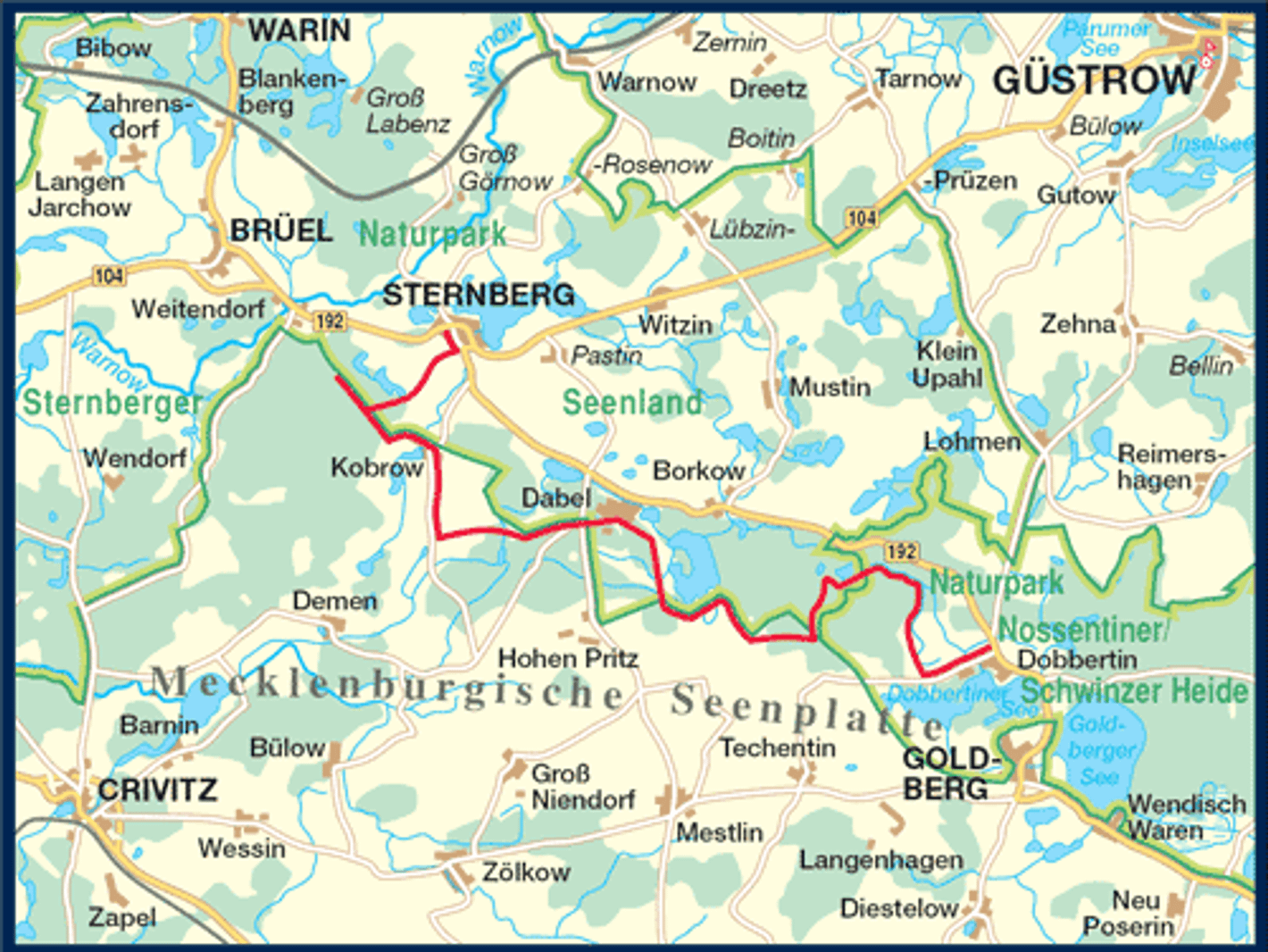 Radtour planen - ein Ausflug von Dobbertin nach Sternberg