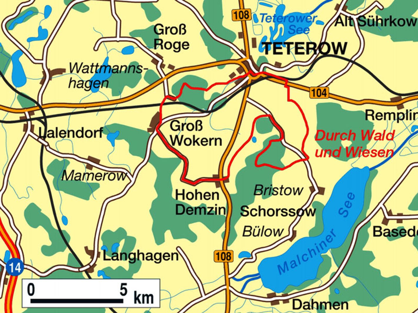 Fahrradtour durch Wald und Wiesen um Teterow