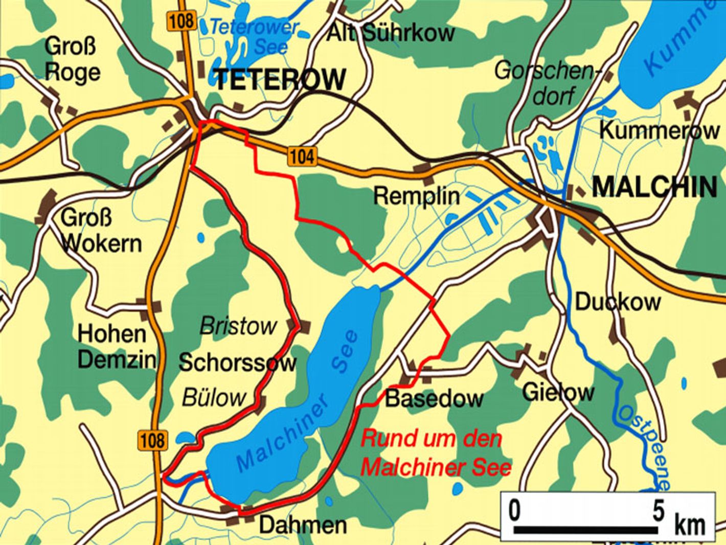 Radtour rund um den Malchiner See