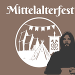 Logo Mittelalterfest Kirch Mummendorf mit schemenhaft dargestellten Mönch, einen Krug tragend. | © Christian Böhler