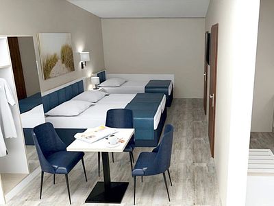 Studio mit 3 Betten und Miniküche