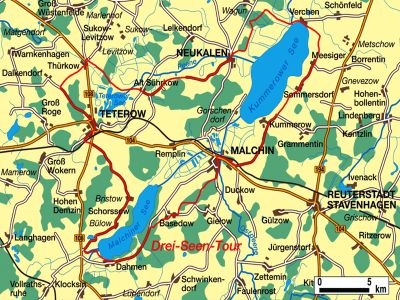 Drei-Seen-Fahrradtour ab Teterow