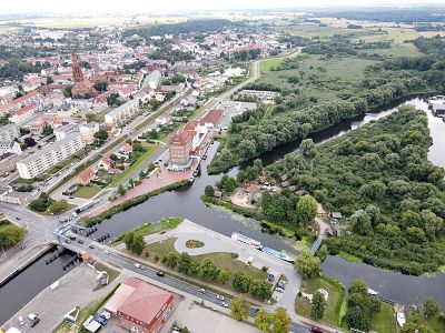 Luftbild mit Peene in Demmin | © Hansestadt Demmin