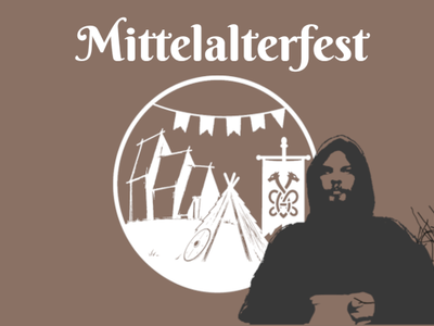 Logo Mittelalterfest Kirch Mummendorf mit schemenhaft dargestellten Mönch, einen Krug tragend. | © Christian Böhler