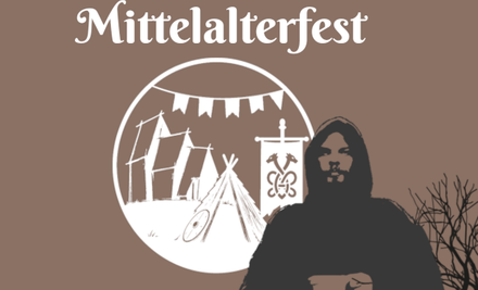 Logo Mittelalterfest Kirch Mummendorf mit schemenhaft dargestellten Mönch, einen Krug tragend. | © Christian Böhler