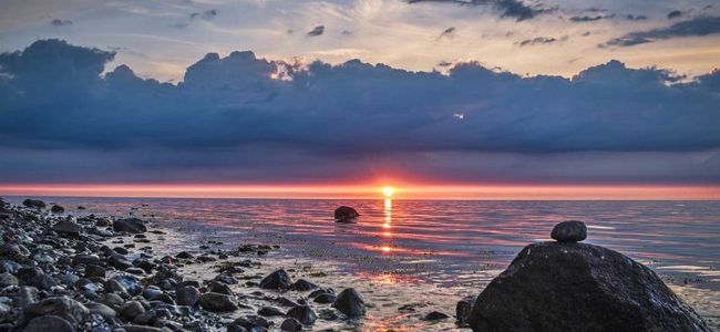 Sonnenuntergang an der Ostseeküste