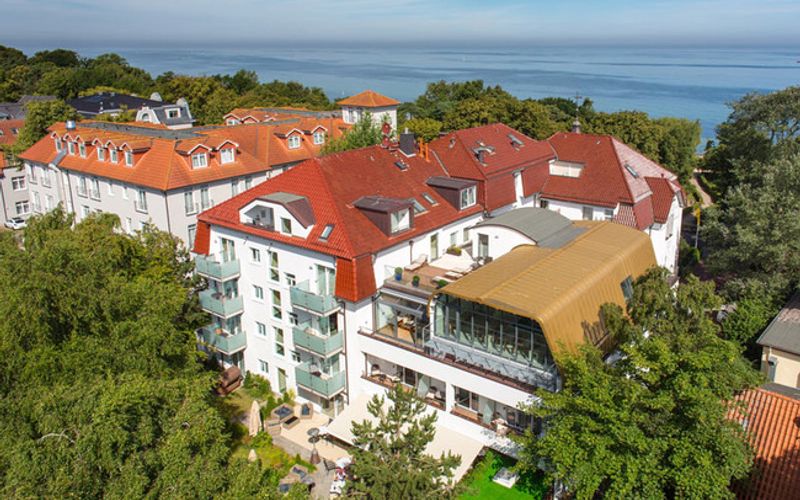 Aerial view of the hotel