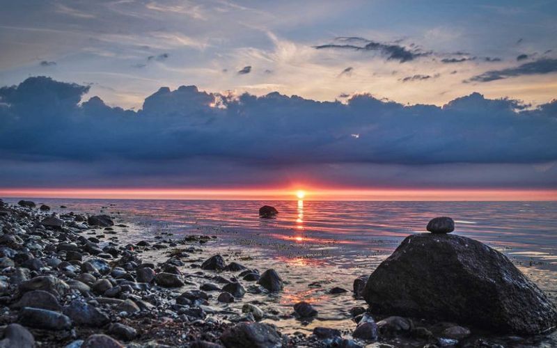 Sonnenuntergang an der Ostseeküste