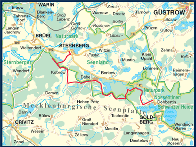 Radtour planen - ein Ausflug von Dobbertin nach Sternberg